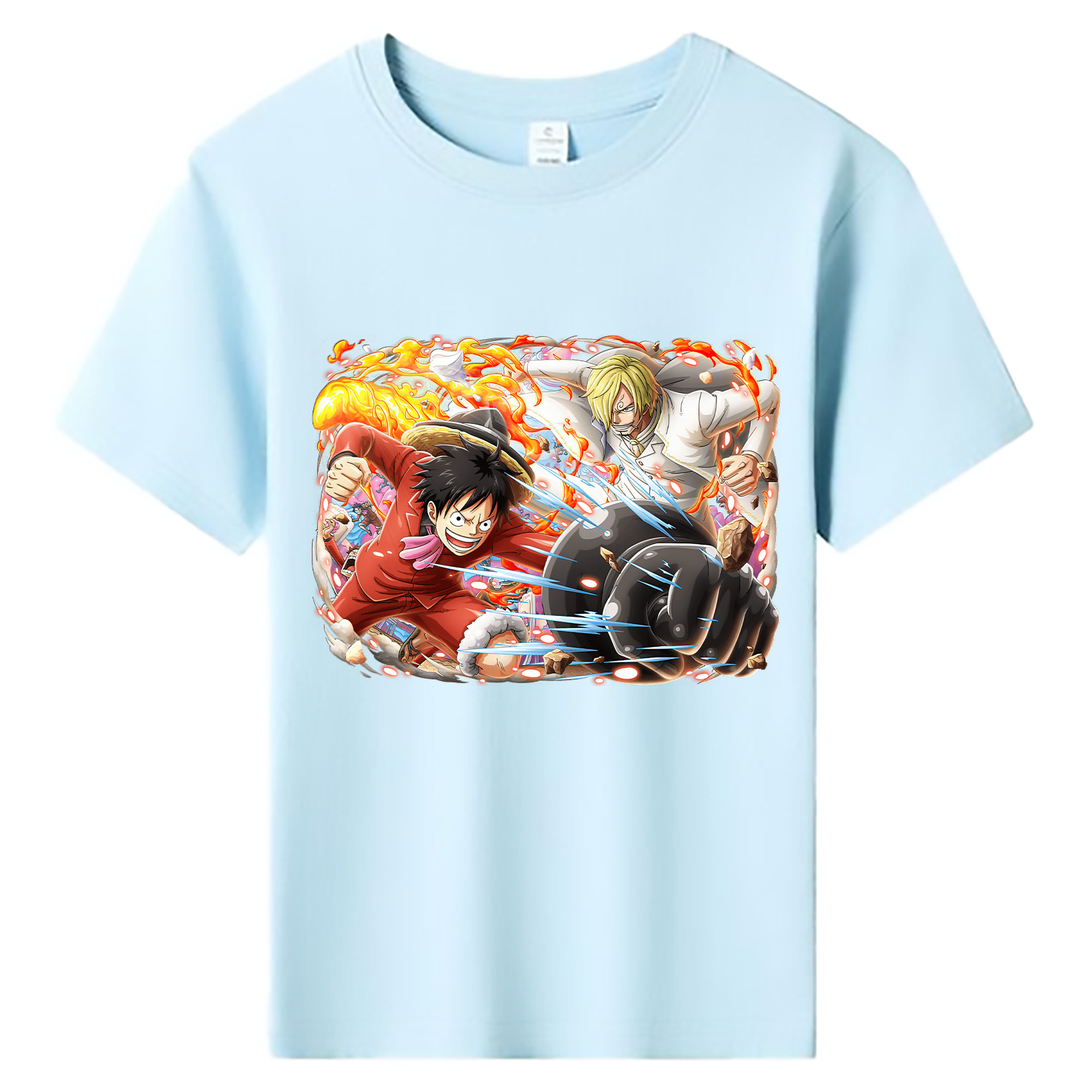 ワンピース モンキー・D・ルフィ ONE PIECE Monkey D. Luffy 綿100％キッズTシャツ（フロントプリント）